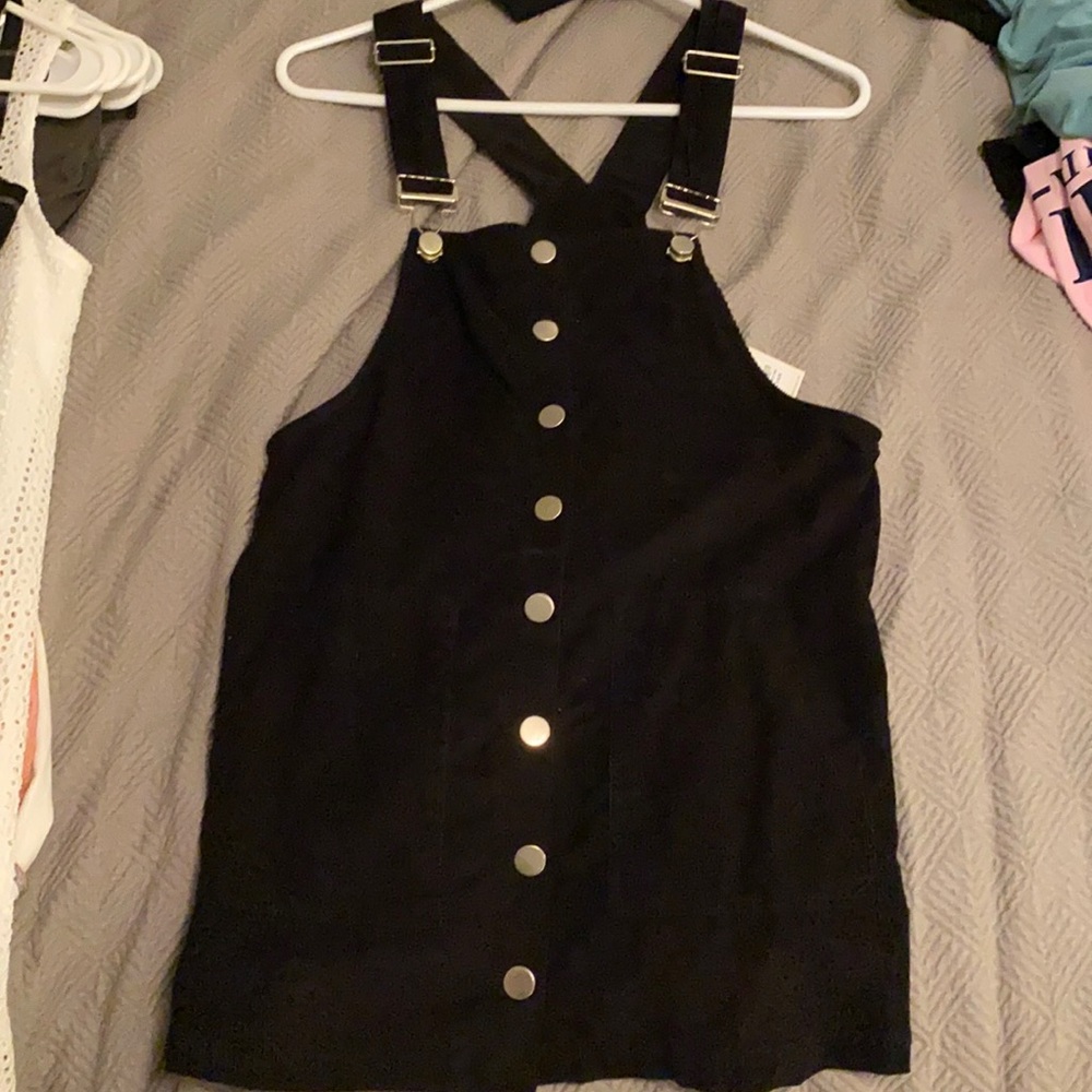 Black overall dress